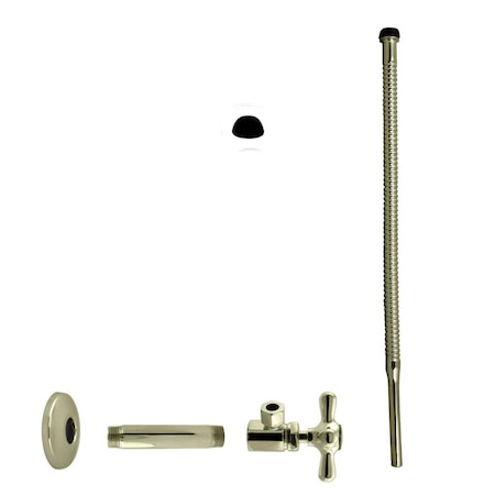 Westbrass Supply Kit, 1/2" IPS x 3/8" OD x 15" Corrugated in Polished Brass D103K15X-01